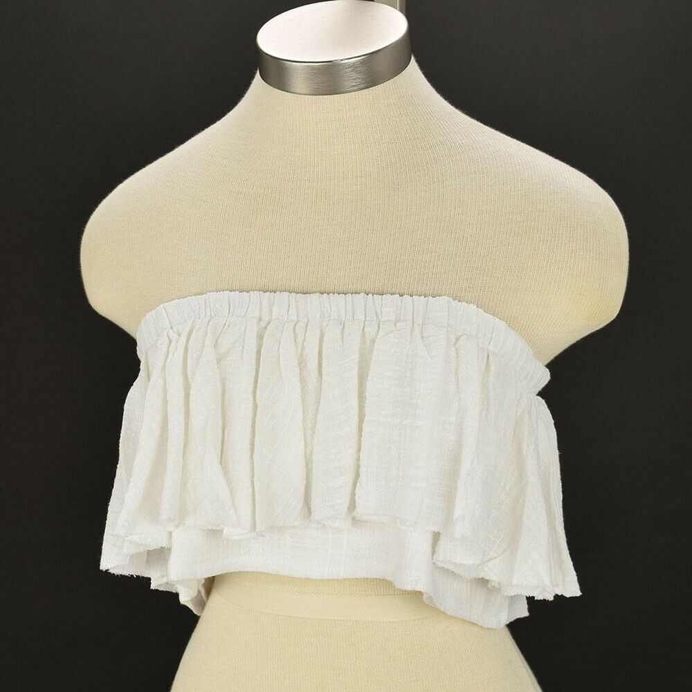 SIR THE LABEL White CHESSA Cotton Bandeau Top Sz 2